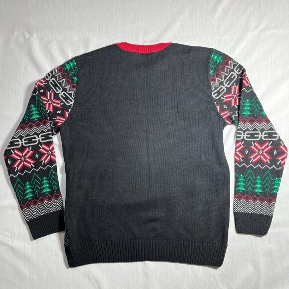 Men Ugly Christmas Sweater Live to Ride - Ride to Live Skeleton on Motorcycle XL - Picture 9 of 9